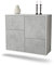 Dekati Sideboard Fremont hängend (92x77x35cm) Korpus Weiss matt - Front Beton Optik - Push to Open