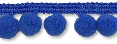 Slantastoffe 1m Bommelborte Pomponborte 10 Farben 7 mm (Blau)