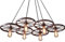 MINUS ONE Retro Wagenrad Hängelampe Metall Kronleuchter 3/6 Rad Wohnzimmer Deckenleuchte Pendelleuchte E27 Lampenhalter Lampe Licht EU-Stecker Keine Glühbirne (Bronze, 6 Rad)