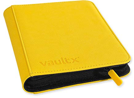 Vault X 4 Pocket Trading Card Zip Binder, 160 cards, Premium Exo-Tec Album Material, 20 Side-Loading Pages, Folder for Collectible Card Games, Sports, TCG (Yellow)
