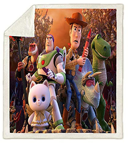 NICHIYO Toy Story Decke, Cartoon und Animation Fleecedecke für Erwachsene und Kinder, 100% Mikrofaser, für Schlafsofa und Sofa (16.100 cm x 140 cm)