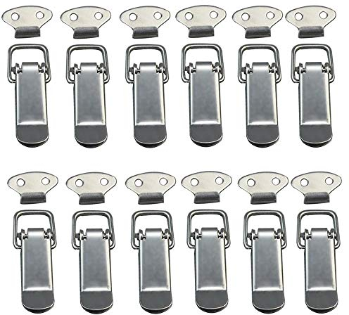 Spannverschluss Edelstahl, Verschlussriegel, 12 Stück Edelstahl Spannverschluss Verschluss, kistenverschluss mit hoher Versieglung für Case Box, Toolbox, Schublade, Schrank, Truhe (Silber)