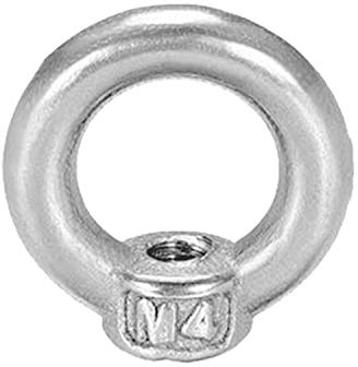 M4 Ringmutter, 12 PCS 304 Edelstahl Ringmutter Hardware Ringförmiges Innengewinde Mutternbefestigung Heavy Duty Ringschraube Mutter für Hebezubehör Oberflächenpolieren (Splitter)