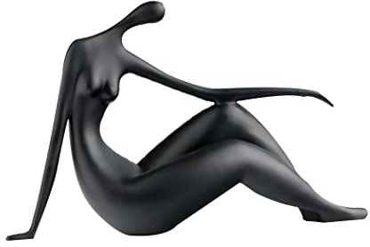 LGYKUMEG Modern skulptur Frau Wohnzimmer deko,nackte Frau Figur, Körperkunst Extrem einfache Statue Charakter, HomeOffice Bücherregal Dekor,Weiß,38 * 22cm