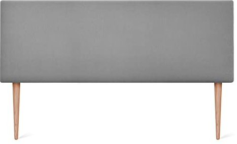 DHOME Kopfteil aus Kunstleder oder Stoff AQUALINE Glatt mit Beinen Kopfteil gepolstert Luxusbett Kopfteil (160x105cm Mit Füßen (Betten 150/160), Stoff Grau)