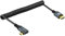Twozoh Spiralkabel mit links abgewinkeltem Micro-HDMI-auf-HDMI-Kabel, 90 Grad gedehnt, Länge 30cm bis 150cm, unterstützt 3D/4K 1080p