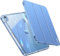 INFILAND Funda para iPad Air 5/4 10.9 Pulgadas (2022/2020) - Cristalina Antichoque y Soporte para Stylus [Soporta Carga Inalámbrica] y Auto Sleep/Reloj Despertador, Azul