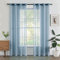 Woaboy Tende per Interni 2 Pezzi 140x260cm Tende Finestre Voile Semi Trasparenti per Soggiorno e Camera da Letto Moderne Luminoso per Decorazioni per la casa Romantico Blu navy
