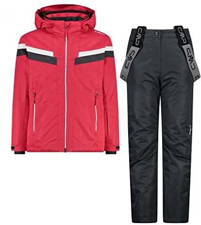 CMP - Tuta da sci in twill da bambini con cappuccio removibile, Begonia, 164