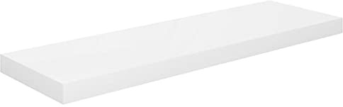 vidaXL Floating Wall Shelf High Gloss White 80x23.5x3.8 cm MDF