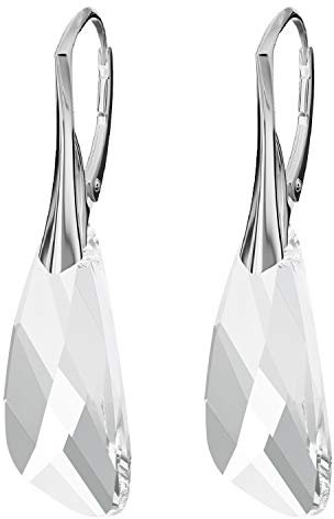 Ohrringe Silber 925 Hängend für Damen - Viele Farben - Ohrringe Hängend mit Kristallen - Flügel Schmuck für Sie - Silber Ohrringe Mädchen Ein Geschenk für eine Frau (Crystal)