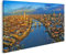 islandburner Bild auf Leinwand London England Panoramablick auf die Skyline einschließlich der ikonischen Tower Bridge Red Double D Wandbild Leinwandbild Bilder für Wohnzimmer GDUE-1K