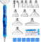 MJARTORIA 13er 5D Diamond Painting Zubehör Stift Set, Dot Painting mit Gewinde Metall Ersatz Stiftköpfen, Drill Pen für DIY Malerei Nail Art Handwerk Zeichnung Drafting (20er Silber)