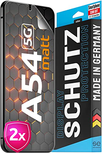 2x se® 3D SCHUTZFOLIE Entspiegelt für Samsung Galaxy A54,Anti-Staub, 100% Fingerabdruck & FaceID kompatibel, einfache blasenfreie Installation, Ultra-Klar, Stoß-Kratzfest, aus Deutschland