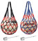 2 Stücke Ballnetz Net Tasche Tragbare Ballnetz Sports Ball Ballnetz für Fußball, Basketball Netz Tasche, Geeignet 2-Kugelnadeln für Beachvolleyball, Basketball, Stadion und Strand