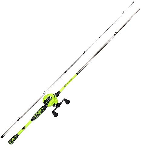 Sougayilang ZJJ Baitcaster-Ruten- und Rollenset, IM7 Graphit 2-teiliger Bait Casting Ruten mit Edelstahlführungen, 7.2:1 Magnetbremse Baitcaster Rollen für Salzwasser Süßwasserfischen-21R