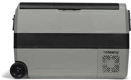 Steamy-E Dual Zone 50 Roller, Elektrische Kompressor Kühlbox mit Rollen, 44 Liter, 12V/ 230V, zum Kühlen und Gefrieren, Für Camping