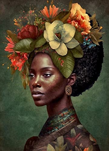 Afrikanische Frau Reispapier Poster, 29,21 x 40,64 cm – 1 einzigartiges gedrucktes Maulbeer-Papier-Kunstposter, Bild, 36 g/m², sichtbare Fasern für Decoupage-Möbelrenovierungs-Handwerk.