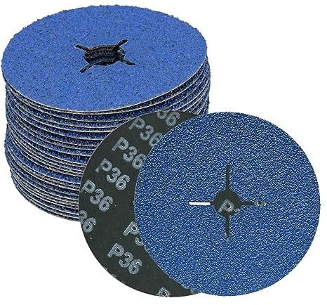 Molatool Lot de 25 disques abrasifs en fibre de zirconium 125 mm P36