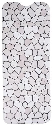 ENKOSI Grand tapis de bain antidérapant de 101,6 x 40,6 cm avec ventouses sécurisées et trous de drainage – Tapis de douche extra long pour baignoire avec motif galets gris (galets gris 101,6 x 40,6