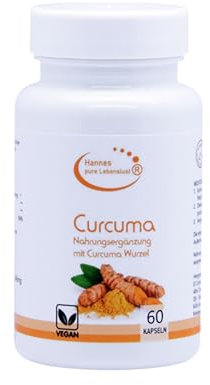 Hannes Pure Lebenslust Curcuma 60 Kapseln, 1 Monat Vorrat, Frei von künstlichen Zusätzen
