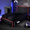 X-Rocker Oracle RGB Gaming Bed with Rotating TV Mount and Neo Fibre LED Lighting, Storage and Cable Management, Single 3ft Low Sleeper Bedstead, 40 TV with 90x190cm Mattress Included - BLACK