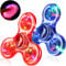 SCIONE 2 Stück Fidget Spinner Led Finger Spinner Kristall Finger Spielzeug Anti Stress Angst Party Geschenk für Kinder Blau Rot