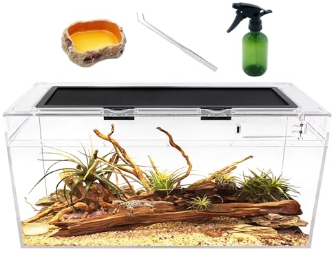 Reptile Growth Reptilien-PC-Terrarien-Set, Reptilienbecken 50 x 25x 20 cm, für Insekt, Fisch, Tarantel, Einsiedlerkrebs, Springspinne, Leguan, Schildkröte, Leopardgecko, Frosch, Bartagame