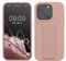 kwmobile Handyhülle kompatibel mit iPhone 15 Pro - Hülle mit Fingerhalter und Standfunktion - Silikon Case Handy Cover in Altrosa