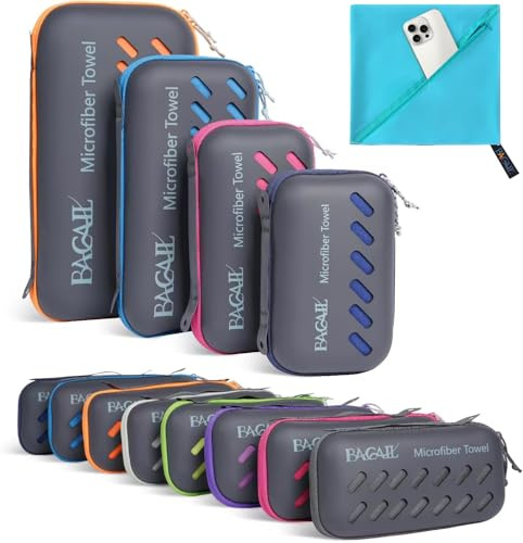 BAGAIL Microfibre Beach Towel, Quick Dry - Super Absorbent - Ultra Compact, Perfect for Sports, Gym, Yoga and Backpacking
