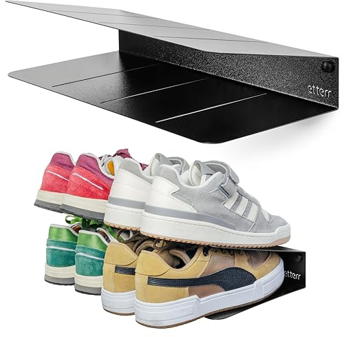 Schuhschrank für den Eingangsbereich, Schuh-Organizer, Wandschrank für Innen- und Außenbereich, Schrank, Schuhaufbewahrung (Schwarz x 2, 40 x 20 x 10 cm)