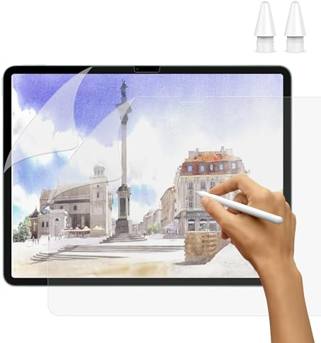SUEEWE [2 PZS] Protector Pantalla Mate para iPad Air 11 7ª/6ªGeneración (2025/2024), Feel Like Efecto Papel para Dibujar y Escribir, con 2 Puntas para Apple Pencil Pro & USB-C & 2ª y 1ª generación