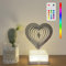 ZVO LED Nachttischlampe, Kreative 3D Drehbare Tischlampe Kabellos, 16 RGB Nachtlampe Touch Dimmbare Aufladbar Akku Tischleuchte Atmosphäre Nachtlicht für Schlafzimmer Wohnzimmer - Herz