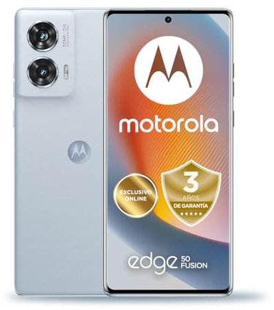 Motorola Edge 50 Fusion 16GB(8+8GB RAM Boost)/256GB, Pantalla Curva de 6,67” y Dolby Atmos,IP68, Sistema de cámaras Ultra Pixel de 50 MP, 5000 mAh, Carga TurboPower de 68 W (Incluido),Dual SIM,Azul