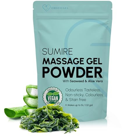 Japanisches Nuru-Gel-Pulver „Sumire“ 50 g, wiederverschließbar, 5 l | Nori-Algen & Aloe Vera, hergestellt in Japan. Vegan, parfümfrei, wasserbasiert, nicht klebrig. Ergibt bis zu 5 Liter.