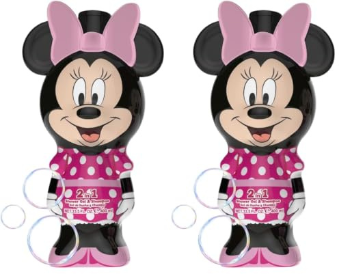 Minnie Mouse 2in1 Duschgel & Shampoo für Kinder mit milder Pflegeformel, 3D Figur Minnie Mouse (400 ml) (Packung mit 2)
