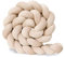 Mineliste Bettschlange, Bettschlange Geflochten, Knotenkissen Kantenschutz Knotenkissen Zierkissen,Geflochten Knotenkissen, Seitenschläferkissen, Bettumrandung Kantenschutz, Beige, 250cm