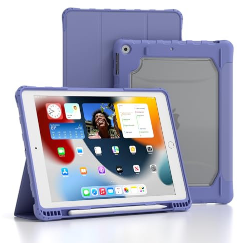 TOPESCT Case for 10.2 iPad 9/8/7 (2021/2020/2019 Release, 9th/8th/7th Generation), Auto Wake/Sleep, Strong Magnetic Shockproof Cover with Hard Clear Back Shell w/Pencil Holder