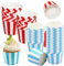 Muffin Papierförmchen, Rot und Blau Cupcake Formen Papier 100 Stück, Cupcakes aus Gestreiftem Papier, Kuchen Papierbecher, Geeignet für Partys, Festivals, Hochzeiten, Konditoreien (Streifen)