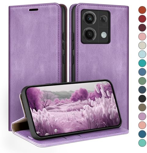 HUOUH Funda para Xiaomi Redmi Note 13 Pro 5G Estuche de Billetera con Cuero de PU con Bloqueo RFID,Titular de Tarjeta de crédito,Cubierta a Prueba de Golpes teléfonos Fundas para 13 Pro Lila Violeta