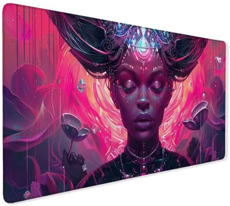 Large Mouse Mat Red, Extended XXL Woman Gaming Mouse Pad Desk Pad 1200x600x3mm, Keyboard Mat with Non-Slip Rubber Base, Soft Smooth Surface, Stitched Edges Mousepad, Improved Precision and Speed V-6