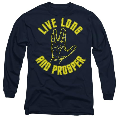 Star Trek Unisex Live Long Hand Mens Long Sleeve T Shirt T-Shirt