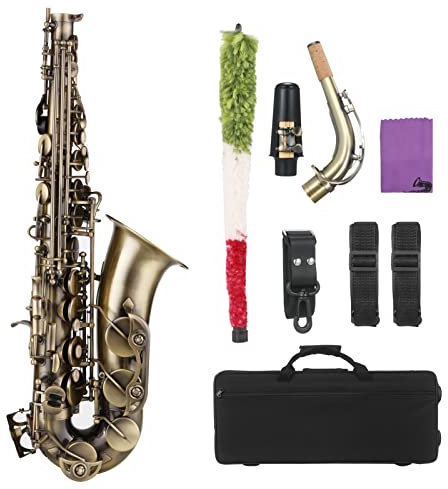 Alto Saxophon Vintage Style EB Alt Sax Waldblasse Instrument mit Tragetasche für Anfänger Student Intermediate Player