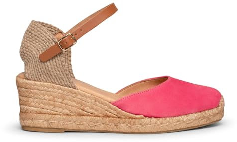 miMaO Altea - Cuñas Esparto en Piel Bajas Fucsia, EU 38