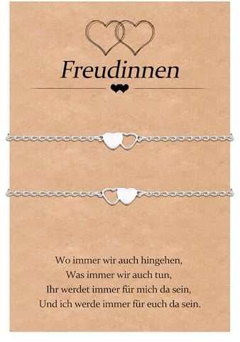 YELUWA 2/3/4 Pcs Geschenke für Freundin/Frauen - Herz Freundschaftsarmband | Geschenk Beste Freundin Geburtstag Geschenk Freundinnen Weihnachten Geburtstagsgeschenk für Freundinnen Geschenke Schwester