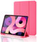 Hülle für iPad 11. Generation A16 2025 / iPad 10. Generation 2022 (10.9/11 Zoll) mit Stifthalter, Trifold Ständer, Auto Schlafen/Wachen, Flexible TPU Rückseite, Schutzhülle für 11/10 Gen, Hot Pink