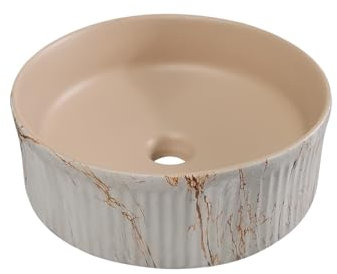 HADECOLL Vasque À Poser en Marbre Moderne, Lavabo en Céramique, Lavabo en Porcelaine, Meuble-Lavabo De Salle De Bain