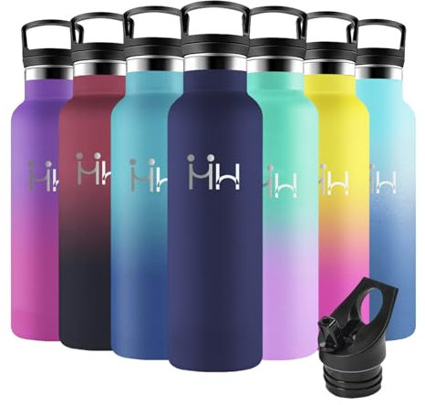 Motswedi Borraccia Termica, 750ml senza BPA, Borraccia con Cannuccia, Acciaio Inox, Bottiglia Termica, a Prova di Perdite, Borracce Termiche, Borraccia per Scuola, Palestra, Campeggio, Blu Scuro