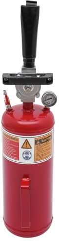 PromiseFly 8L Druckluft Reifenfüller, 6-8Bar Reifen Booster mit Manometer Reifen Schockfüller tragbarer Reifenschockfüller Reifenfüllkanone zum Verschiedene Reifen (Rot)