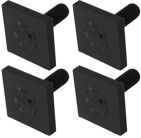 Be In Your Mind 4 Stück Gepäck Rack Schiene T-Bolzen für Dach Box Fahrrad Rack 6x18mm/20x20x4mm Schwarz